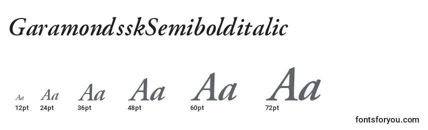 GaramondsskSemibolditalic Font Sizes