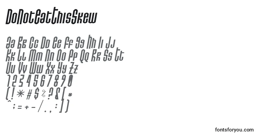 DoNotEatThisSkew Font – alphabet, numbers, special characters