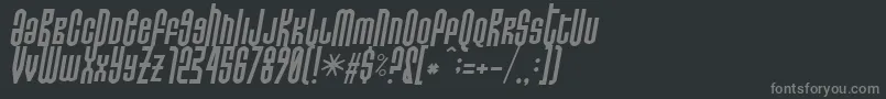 DoNotEatThisSkew-fontti – harmaat kirjasimet mustalla taustalla