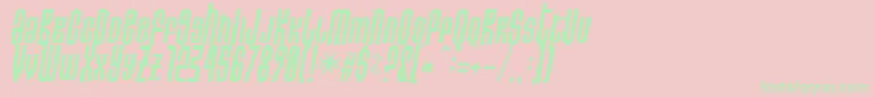 DoNotEatThisSkew Font – Green Fonts on Pink Background