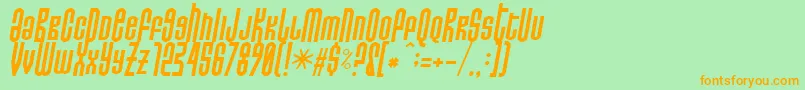 DoNotEatThisSkew Font – Orange Fonts on Green Background