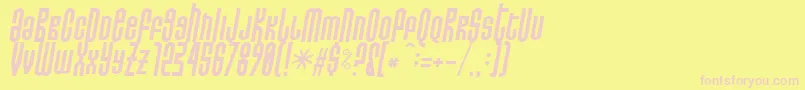 DoNotEatThisSkew Font – Pink Fonts on Yellow Background