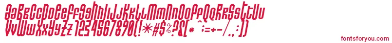 DoNotEatThisSkew-Schriftart – Rote Schriften auf weißem Hintergrund