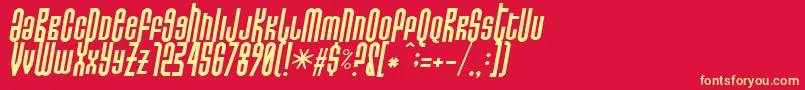 DoNotEatThisSkew Font – Yellow Fonts on Red Background