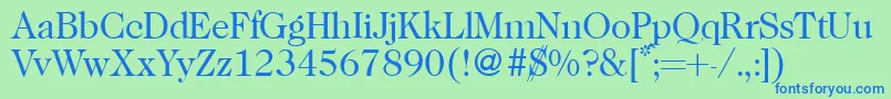 Caslon335Regular Font – Blue Fonts on Green Background