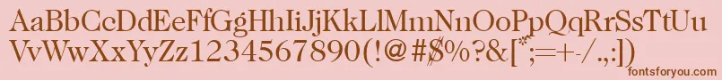 Шрифт Caslon335Regular – коричневые шрифты на розовом фоне
