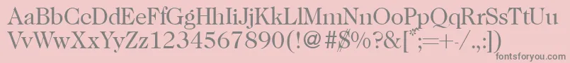 Caslon335Regular Font – Gray Fonts on Pink Background