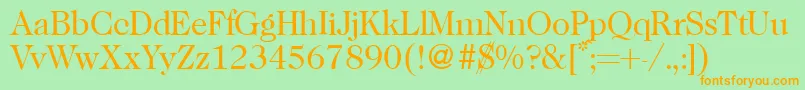 Caslon335Regular Font – Orange Fonts on Green Background
