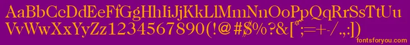 Caslon335Regular Font – Orange Fonts on Purple Background