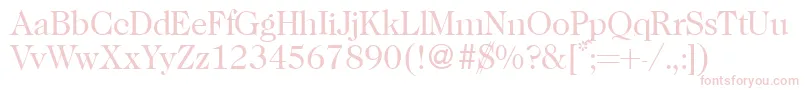 Caslon335Regular-fontti – vaaleanpunaiset fontit valkoisella taustalla