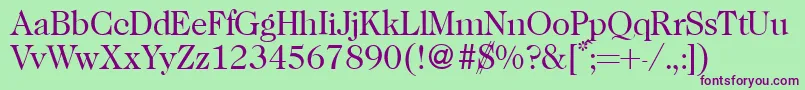 Caslon335Regular-fontti – violetit fontit vihreällä taustalla