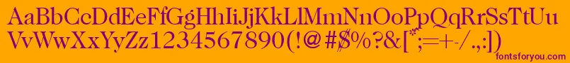 Caslon335Regular Font – Purple Fonts on Orange Background