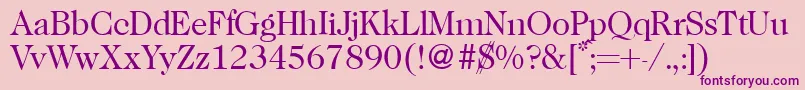 Caslon335Regular-fontti – violetit fontit vaaleanpunaisella taustalla