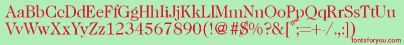 Caslon335Regular Font – Red Fonts on Green Background