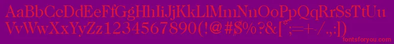 Caslon335Regular Font – Red Fonts on Purple Background