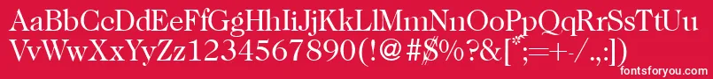 fuente Caslon335Regular – Fuentes Blancas Sobre Fondo Rojo
