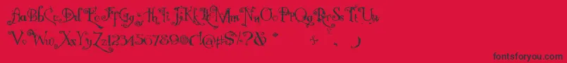 Fonte NemoNightmares – fontes pretas em um fundo vermelho
