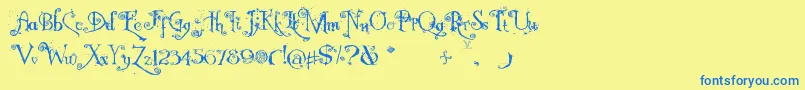 NemoNightmares Font – Blue Fonts on Yellow Background