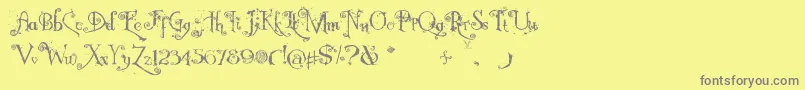 Fonte NemoNightmares – fontes cinzas em um fundo amarelo