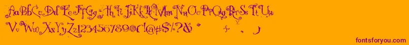 Шрифт NemoNightmares – фиолетовые шрифты на оранжевом фоне