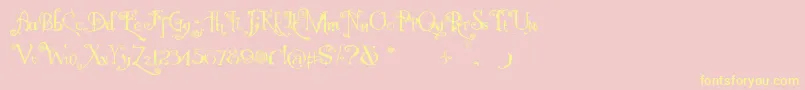 NemoNightmares-Schriftart – Gelbe Schriften auf rosa Hintergrund