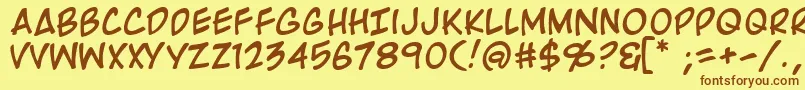 RooftopRun Font – Brown Fonts on Yellow Background