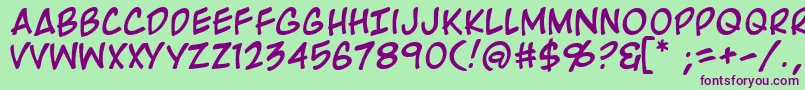 RooftopRun Font – Purple Fonts on Green Background