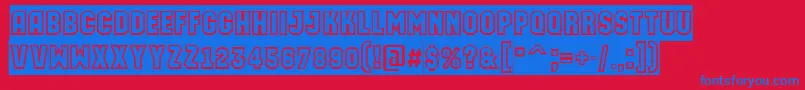 AMachinaortogrsl Font – Blue Fonts on Red Background