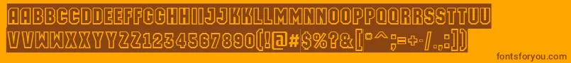 AMachinaortogrsl Font – Brown Fonts on Orange Background