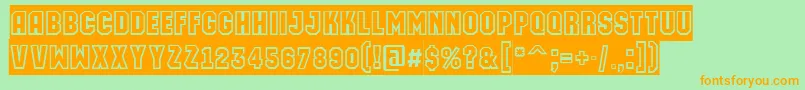 AMachinaortogrsl Font – Orange Fonts on Green Background