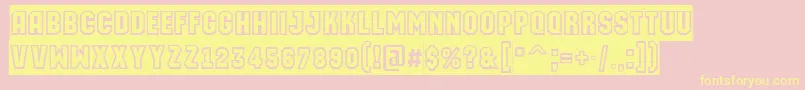 AMachinaortogrsl Font – Yellow Fonts on Pink Background
