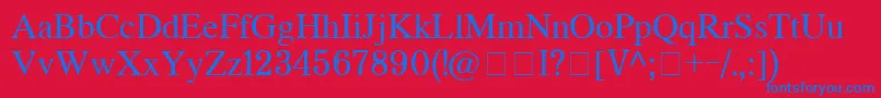 Fonte Ch131 – fontes azuis em um fundo vermelho