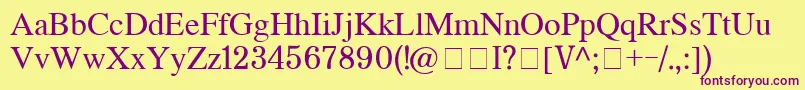 Ch131 Font – Purple Fonts on Yellow Background