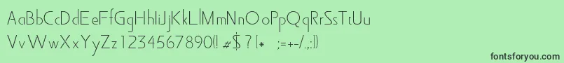 フォントRosie – 緑の背景に黒い文字