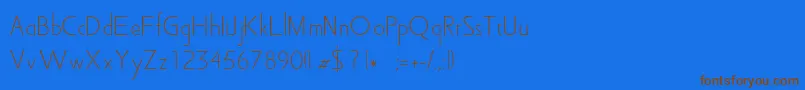 フォントRosie – 茶色の文字が青い背景にあります。