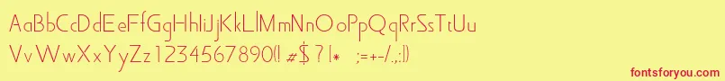 Rosie-Schriftart – Rote Schriften auf gelbem Hintergrund