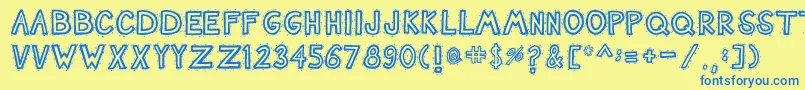 Nashtuck Font – Blue Fonts on Yellow Background