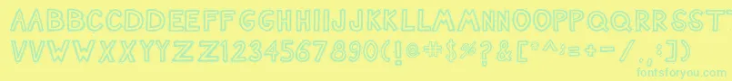 Nashtuck Font – Green Fonts on Yellow Background
