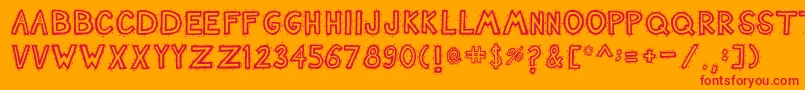 Nashtuck Font – Red Fonts on Orange Background