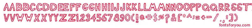 Nashtuck Font – Red Fonts on White Background