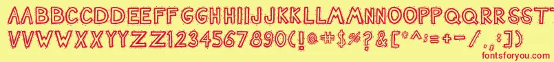 Nashtuck Font – Red Fonts on Yellow Background