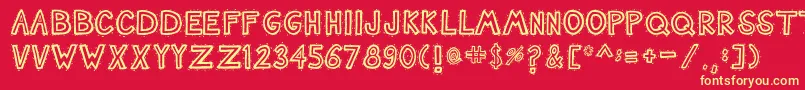 Nashtuck Font – Yellow Fonts on Red Background