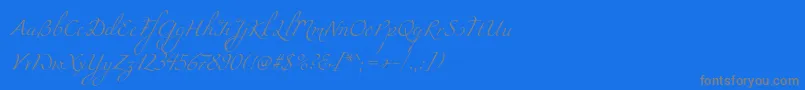 フォントMiama – 青い背景に灰色の文字