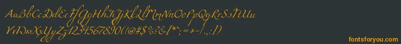 フォントMiama – 黒い背景にオレンジの文字