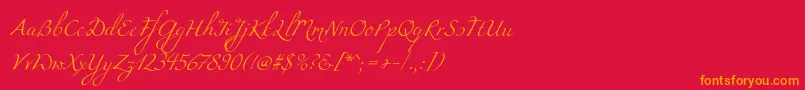 Miama Font – Orange Fonts on Red Background