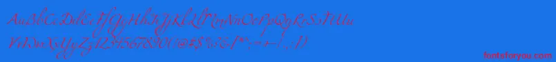 Miama Font – Red Fonts on Blue Background