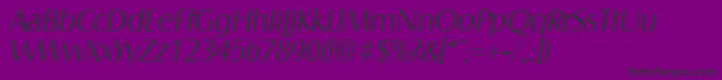 SalzburgLightita Font – Black Fonts on Purple Background