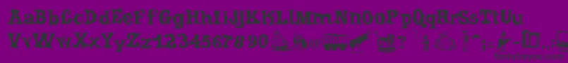 Шрифт CordelCircoMambembe – чёрные шрифты на фиолетовом фоне