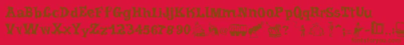 Шрифт CordelCircoMambembe – коричневые шрифты на красном фоне