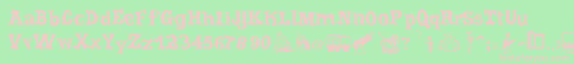 フォントCordelCircoMambembe – 緑の背景にピンクのフォント